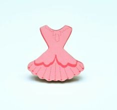 Handmade Pine Wood Pink Dress Knob for Kids Furniture